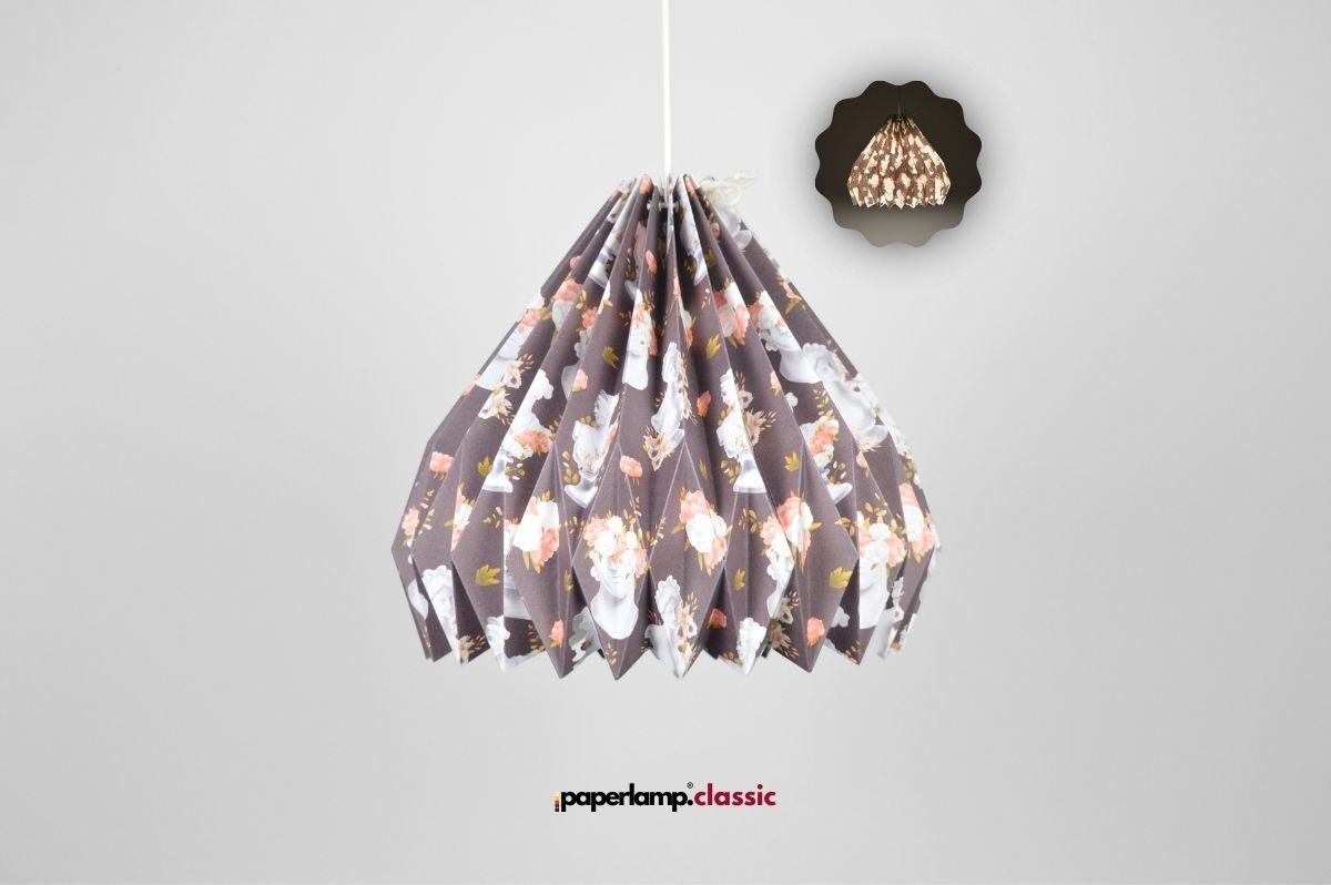 Lampenschirm - Paper Lamp "Statues and Roses"