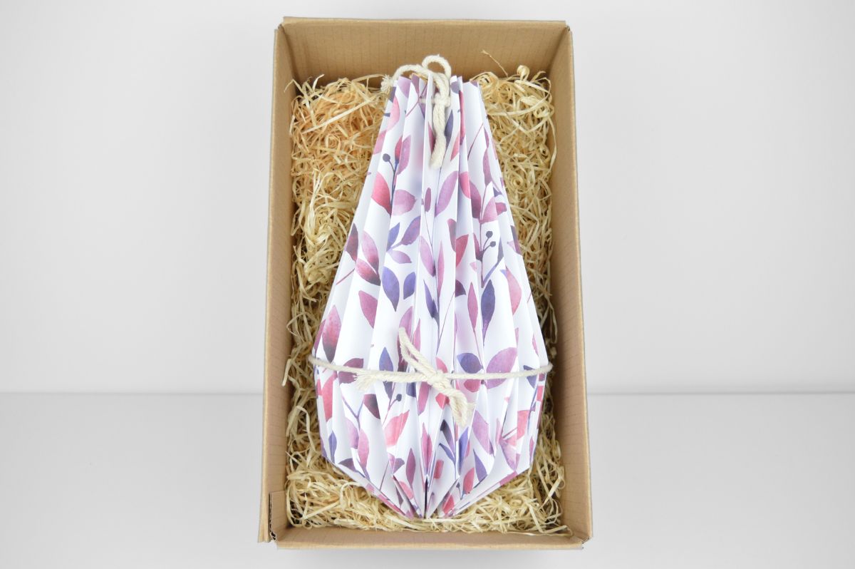 Paper Lamp - Lampenschirm "Lila Blätter" - package