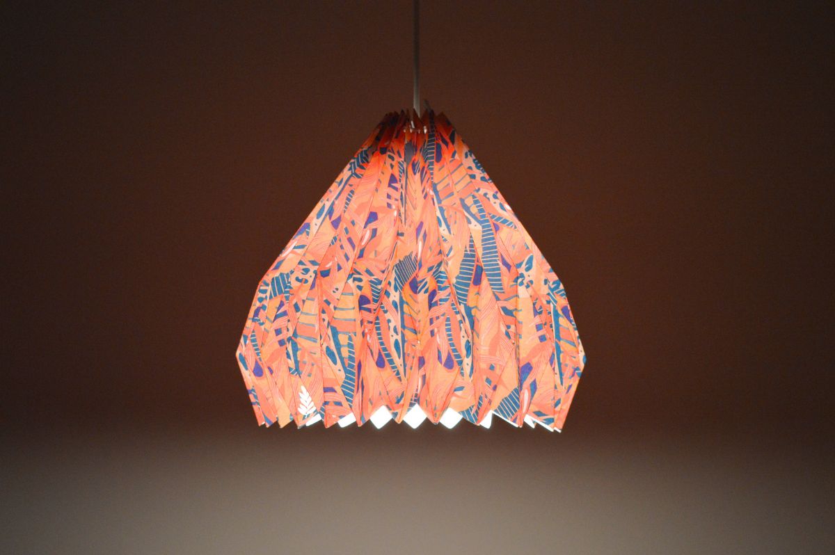 Lampenschirm - Paper Lamp “Orange Jungle” - on