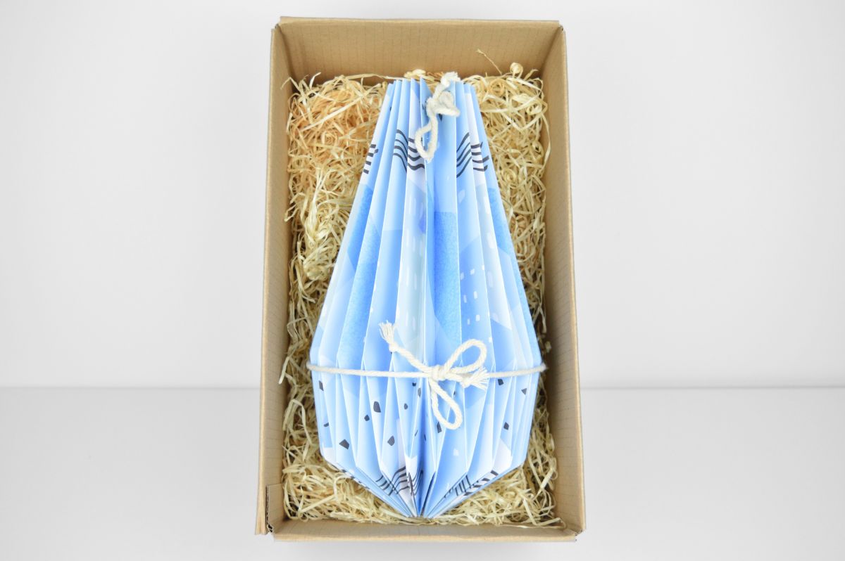 PAPERLAMP® "Gouache Blau" (Easy Installation) - Lampenschirm