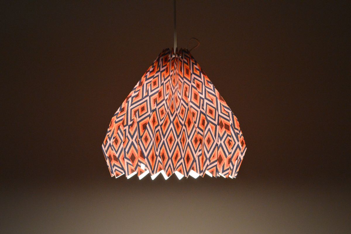 Lampenschirm - Paper Lamp “Retro Diamond” - on