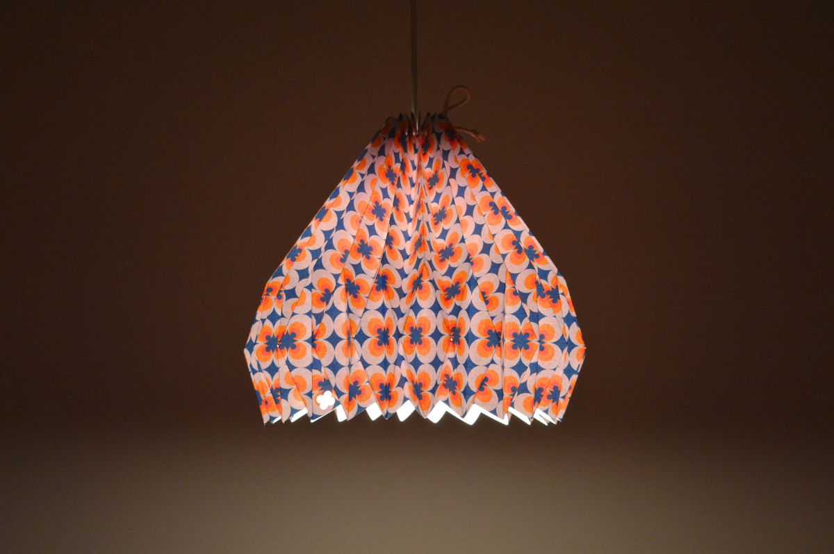 Lampenschirm - Paper Lamp “Retro Flower” - on