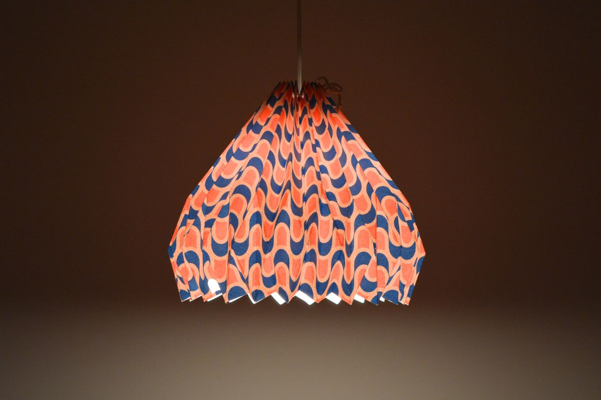 Lampenschirm - Paper Lamp “Retro Wave” - on