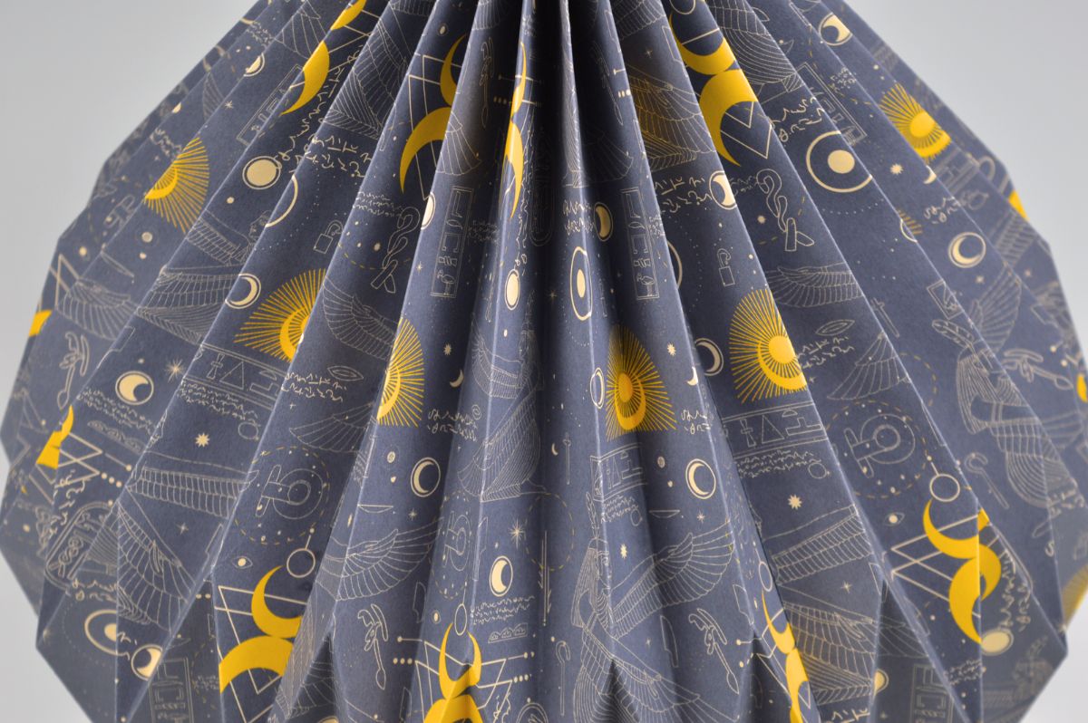 Lampenschirm - Paper Lamp "Antique Night Sky" (Easy Installation) - Closeup