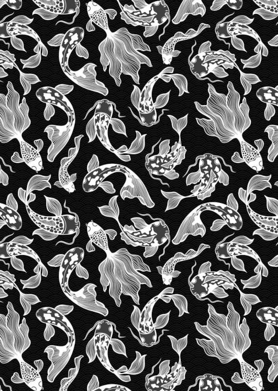 Lampenschirm - Paper Lamp "Schwarzer Koi" (Easy Installation) - Print