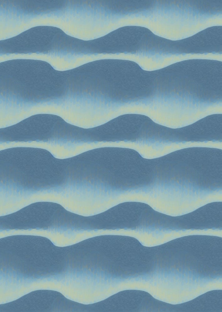 Lampenschirm - Paper Lamp "Blaue Welle" (Easy Installation) - Print