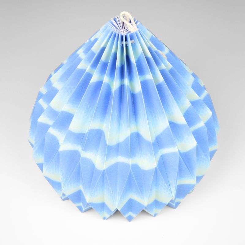 Lampenschirm - Paper Lamp "Blaue Welle" (Easy Installation) - Side