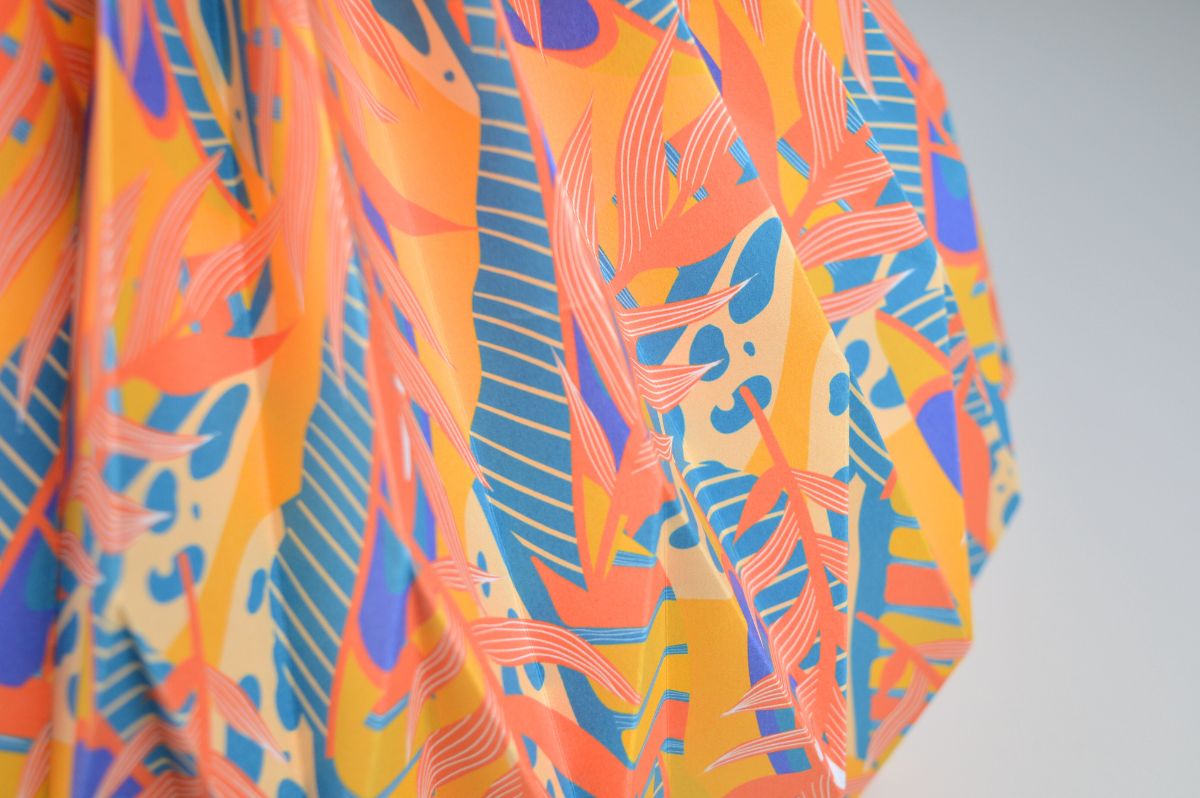 Lampenschirm - Paper Lamp “Orange Jungle” (Easy Installation) - Closeup 2