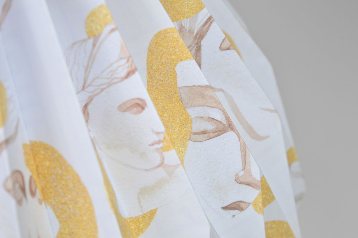 Lampenschirm - Paper Lamp "Goldene Skulpturen" (Easy Installation) - Closeup 2