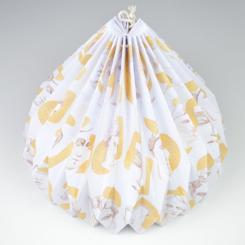 Lampenschirm - Paper Lamp "Goldene Skulpturen" (Easy Installation) - Side