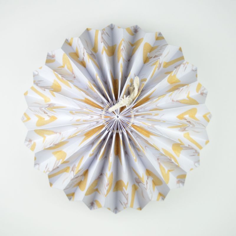 Lampenschirm - Paper Lamp "Goldene Skulpturen" (Easy Installation) - Top