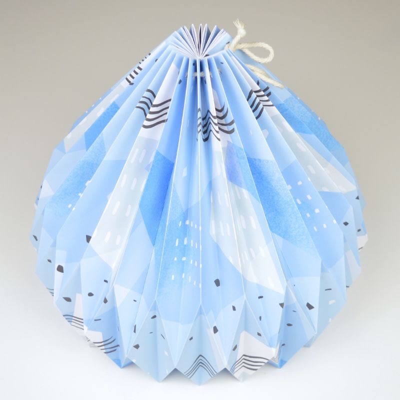 Lampenschirm - Paper Lamp "Gouache Grün Blau" (Easy Installation) - Side