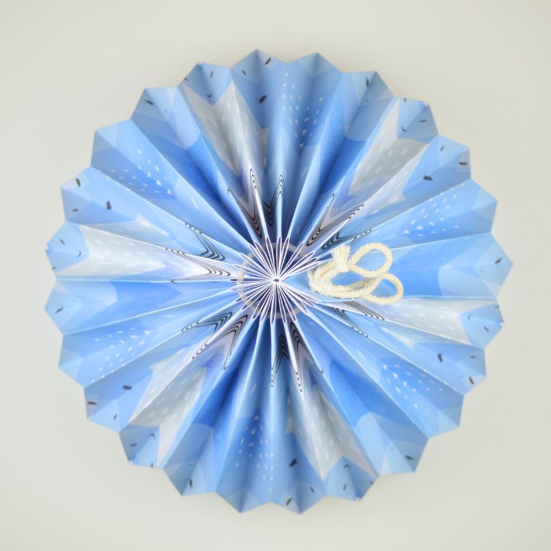 Lampenschirm - Paper Lamp "Gouache Grün Blau" (Easy Installation) - Top