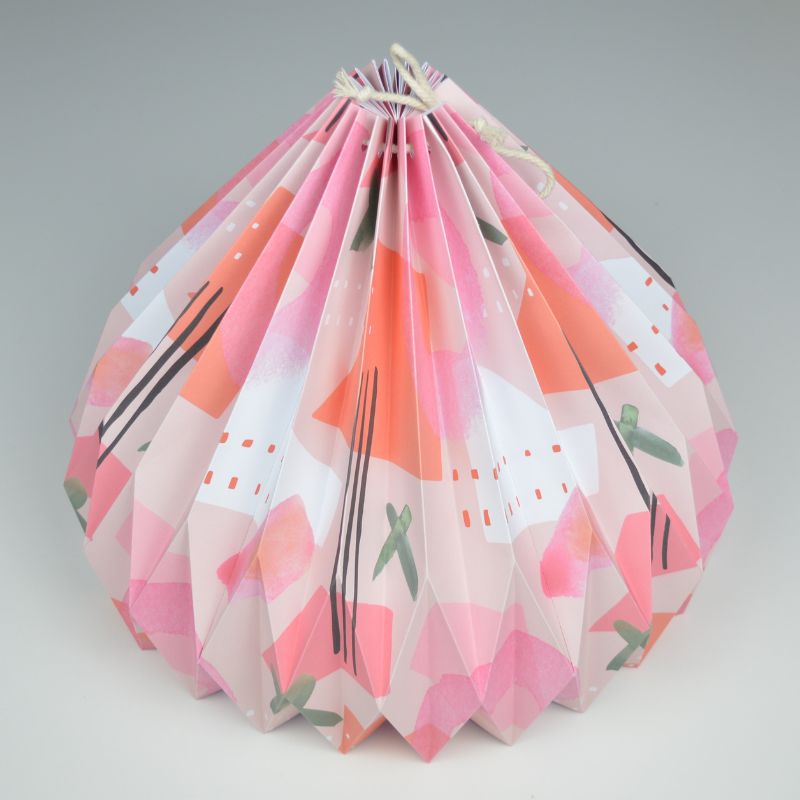 Lampenschirm - Paper Lamp "Gouache Rosarot" (Easy Installation) - Side