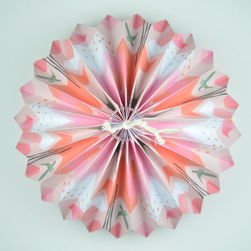 Lampenschirm - Paper Lamp "Gouache Rosarot" (Easy Installation) - Top