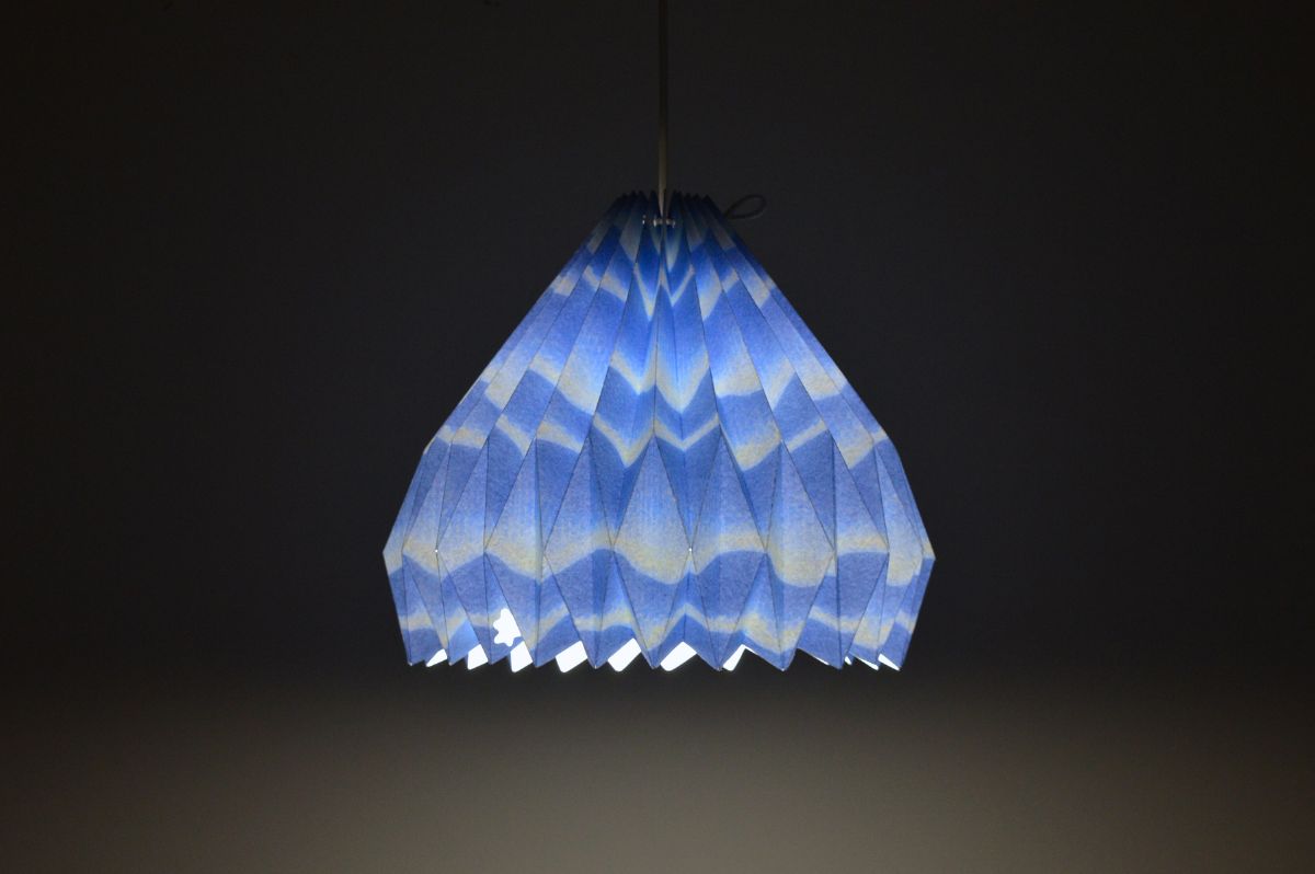 Lampenschirm - Paper Lamp "Blaue Welle" (DIY-Set) - On